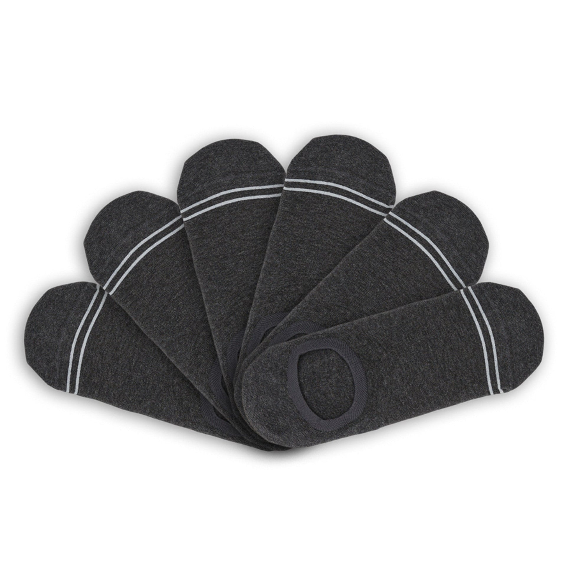 Charcoal Cotton No Show - 6 Pack DeadSoxy
