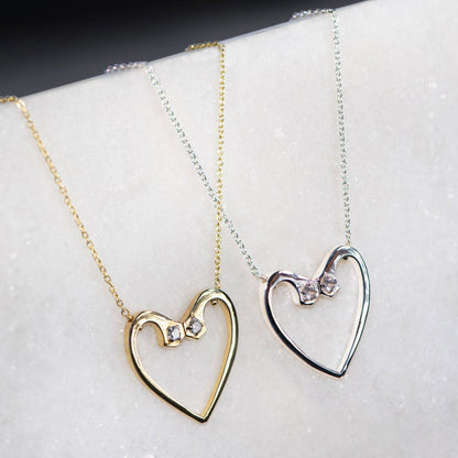 Charmed - Mossanite Equestrian Horseshoe Nail Head Necklace in Gold Urban-Equestrian