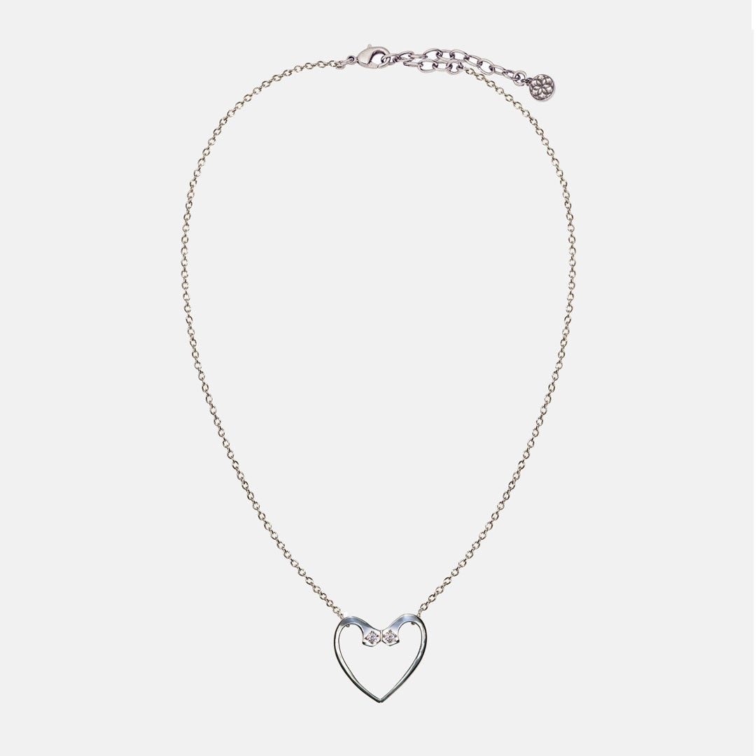 Charmed - Mossanite Equestrian Horseshoe Nail Heart Necklace in Silver Urban-Equestrian