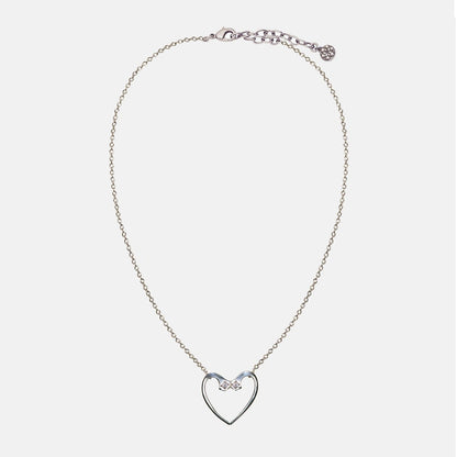 Charmed - Mossanite Equestrian Horseshoe Nail Heart Necklace in Silver Urban-Equestrian