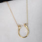 Charmed - Mossanite Equestrian Horseshoe Nail Necklace in Gold Urban-Equestrian