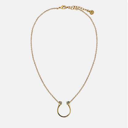 Charmed - Mossanite Equestrian Horseshoe Nail Necklace in Gold Urban-Equestrian