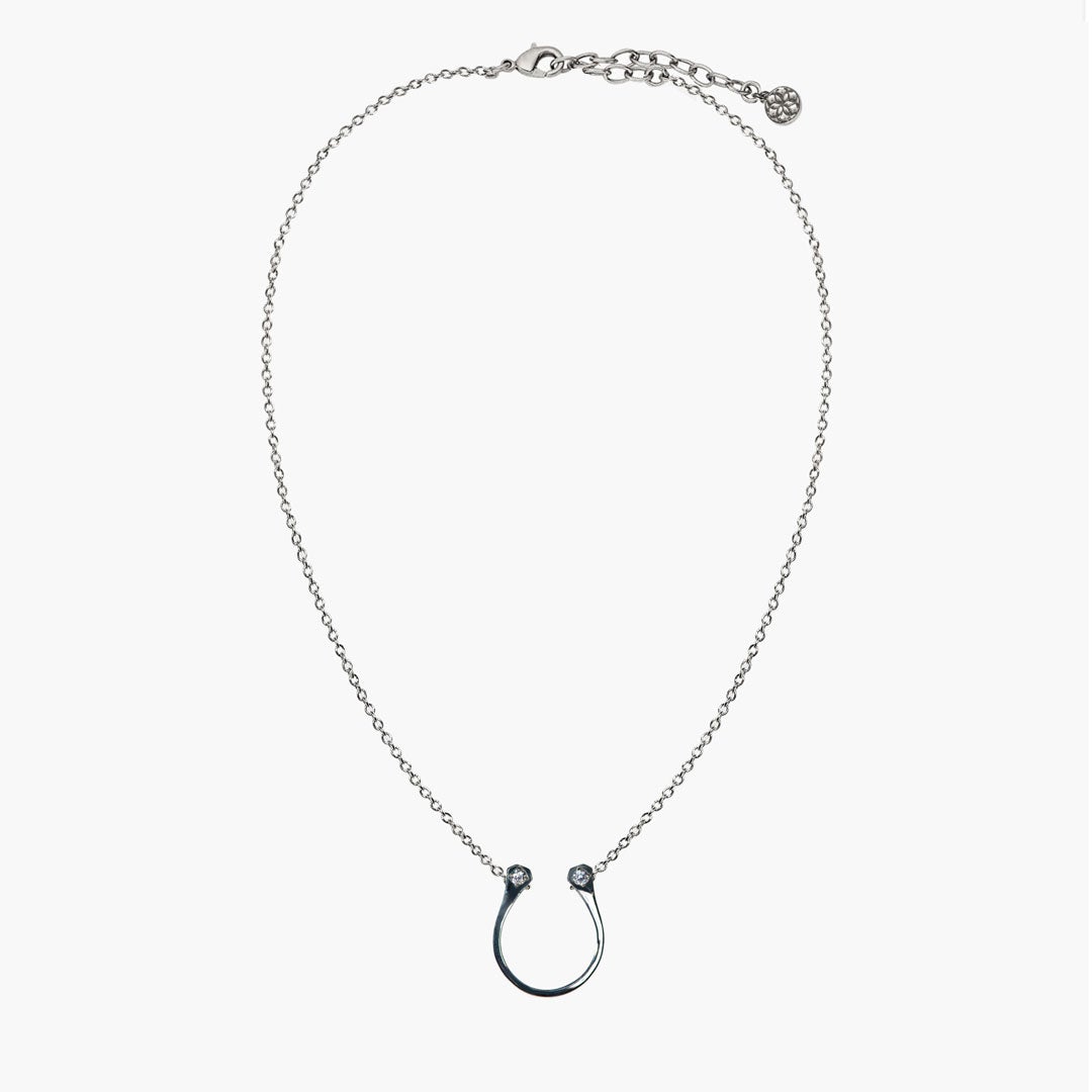 Charmed - Mossanite Equestrian Horseshoe Necklace in Silver Urban-Equestrian