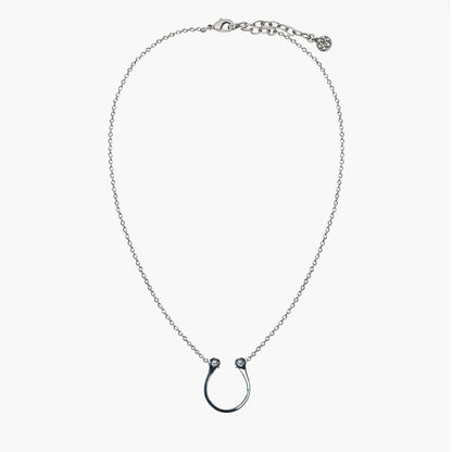 Charmed - Mossanite Equestrian Horseshoe Necklace in Silver Urban-Equestrian