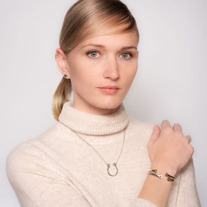 Charmed - Mossanite Equestrian Horseshoe Necklace in Silver Urban-Equestrian