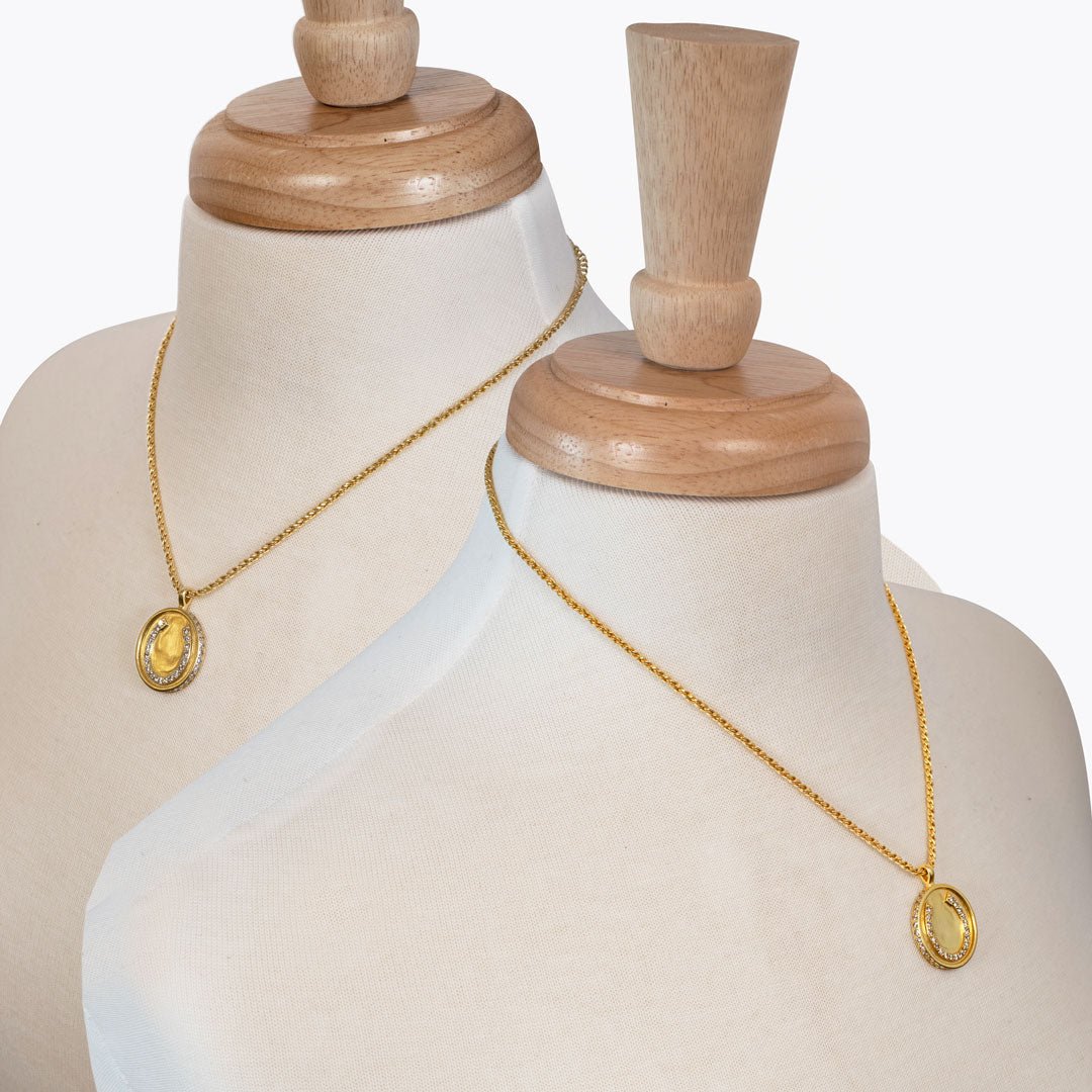 Chauncy Pave Equestrian Horseshoe Necklace in Gold Urban-Equestrian
