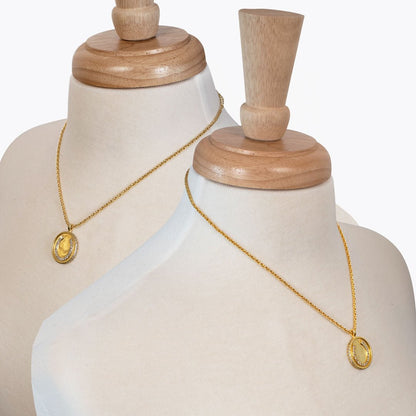 Chauncy Pave Equestrian Horseshoe Necklace in Gold Urban-Equestrian