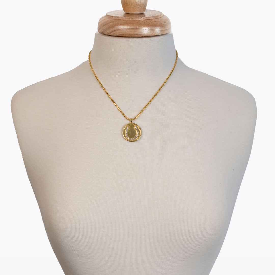 Chauncy Pave Equestrian Horseshoe Necklace in Gold Urban-Equestrian