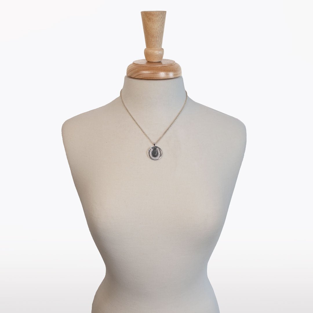 Chauncy Pave Equestrian Horseshoe Necklace in Silver Urban-Equestrian