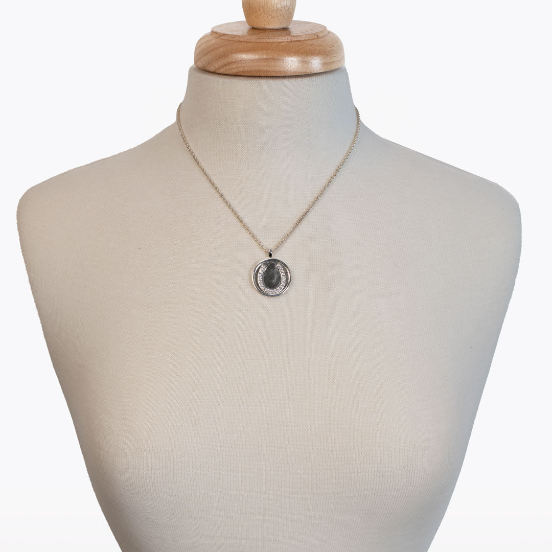 Chauncy Pave Equestrian Horseshoe Necklace in Silver Urban-Equestrian