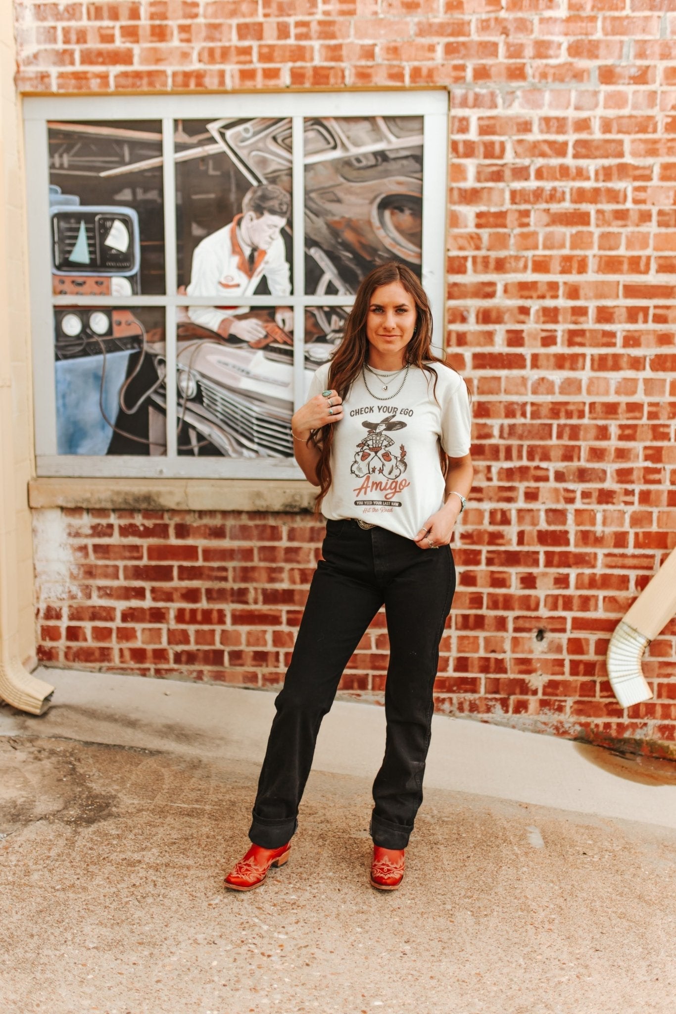 Check Your Ego Amigo Cowboy Graphic Tee Wild Junkie