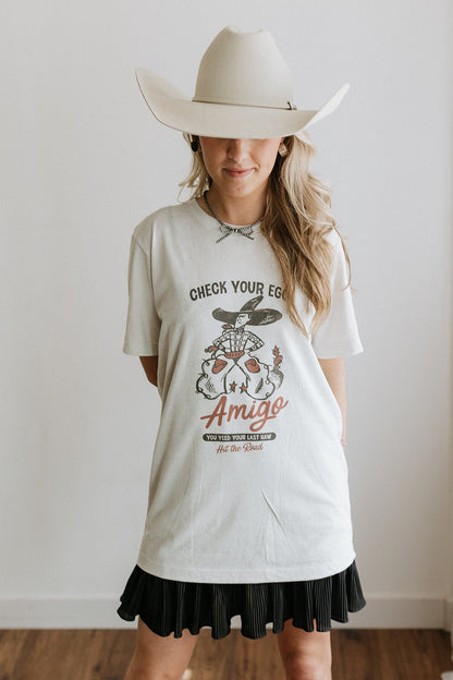 Check Your Ego Amigo Cowboy Graphic Tee Wild Junkie