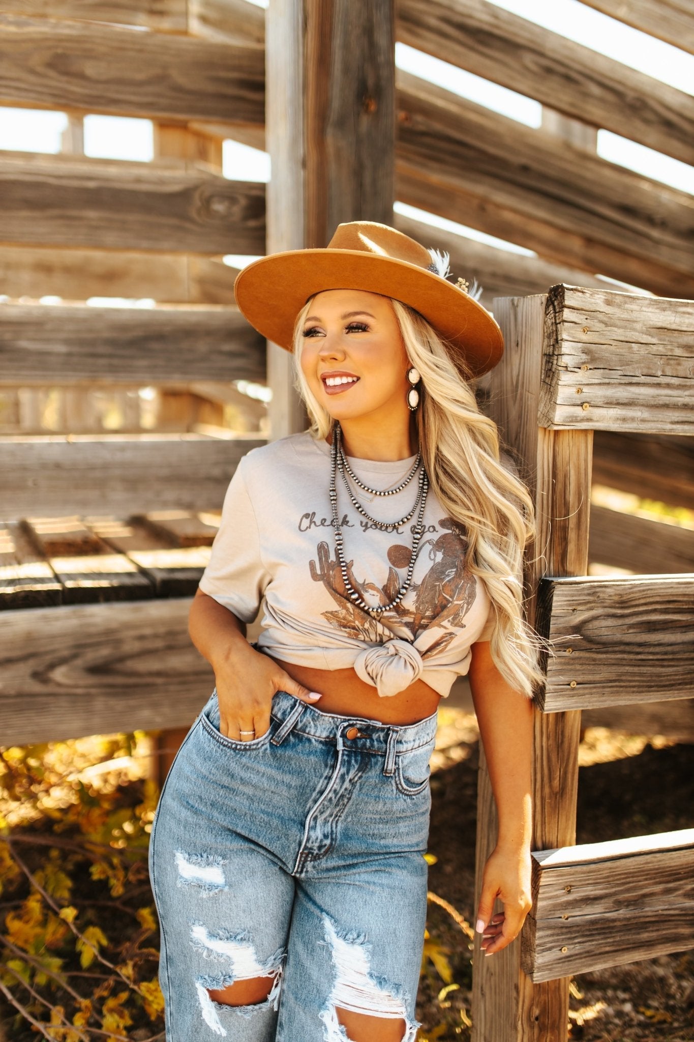 Check Your Ego Amigo Desert Rider Graphic Tee - Tan Wild Junkie