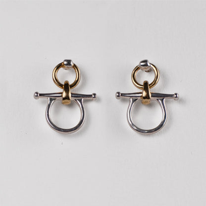 Chelsea - Horse Bit Equestrian Earring Two Tone Urban-Equestrian