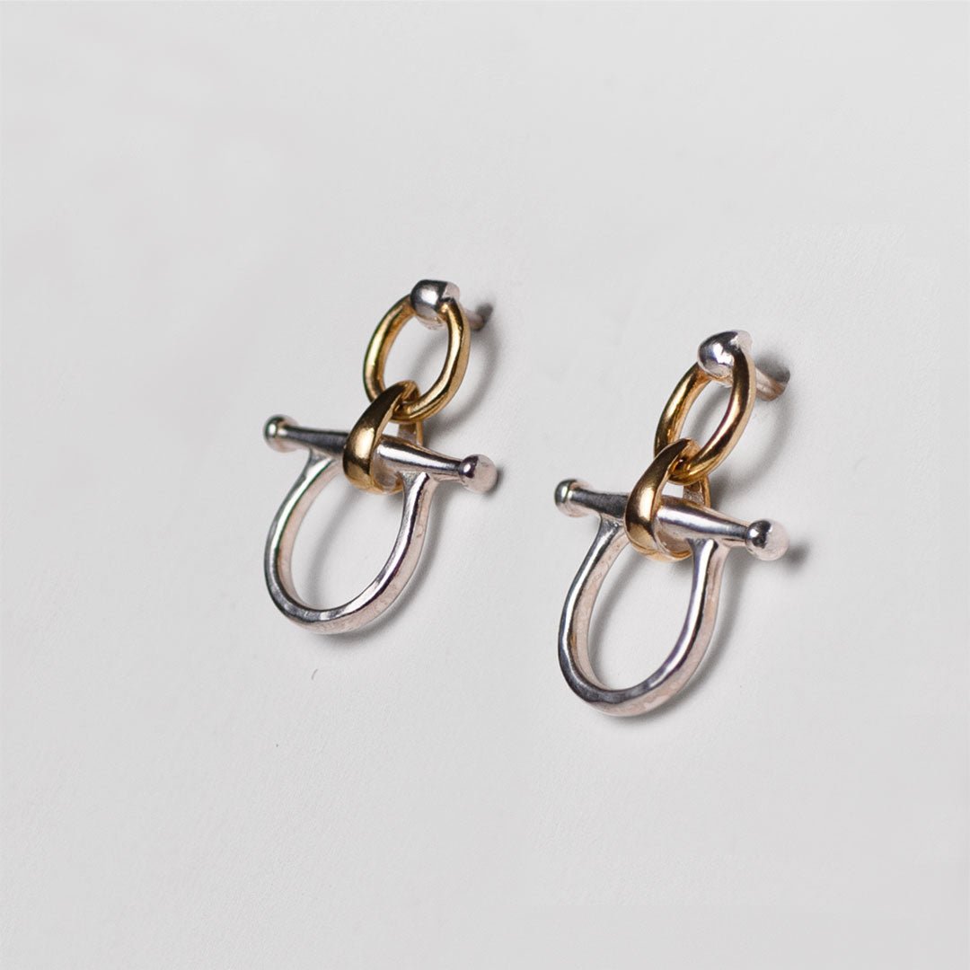 Chelsea - Horse Bit Equestrian Earring Two Tone Urban-Equestrian