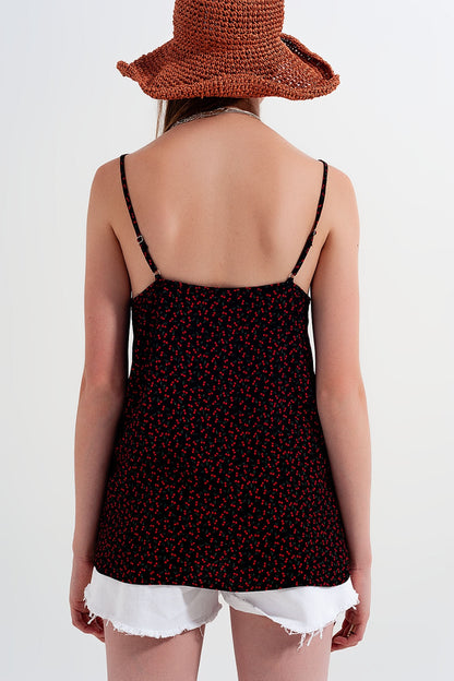 Cherry top in black Q2store