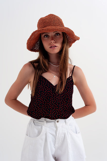 Cherry top in black Q2store