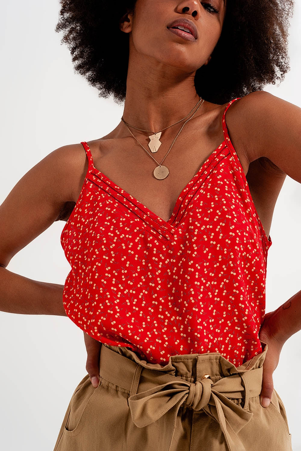 Cherry top in red Q2store