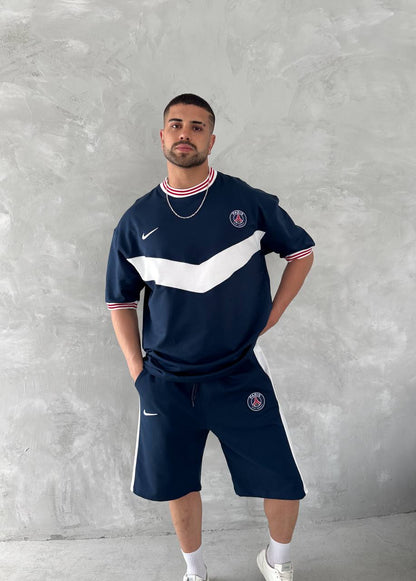 Chevron Victory Men's Polo & Shorts Set – Classic Football Style with Modern Edge Withinblack