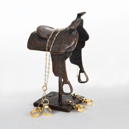Cheyenne - Double Western Stirrup Necklace in Gold Urban-Equestrian