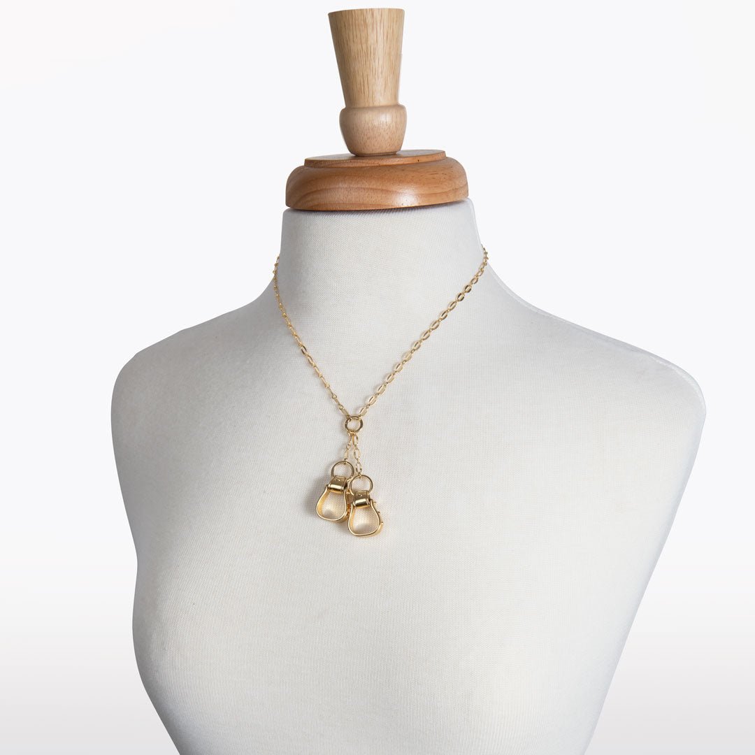 Cheyenne - Double Western Stirrup Necklace in Gold Urban-Equestrian
