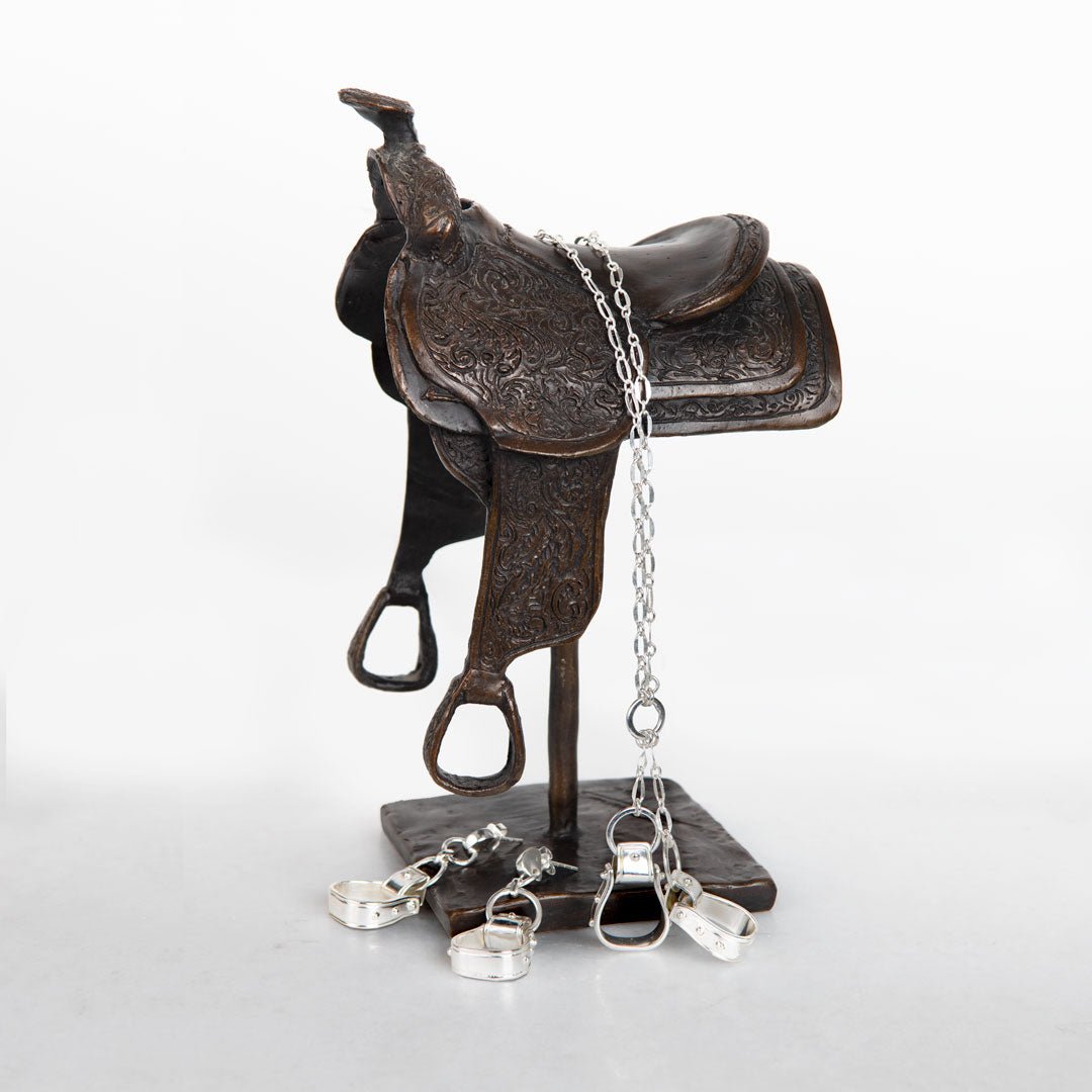 Cheyenne - Double Western Stirrup Necklace in Silver Urban-Equestrian