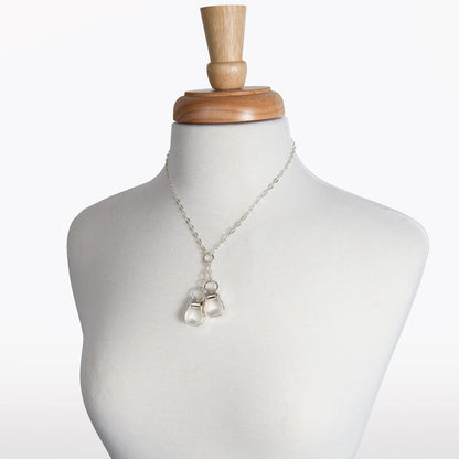 Cheyenne - Double Western Stirrup Necklace in Silver Urban-Equestrian
