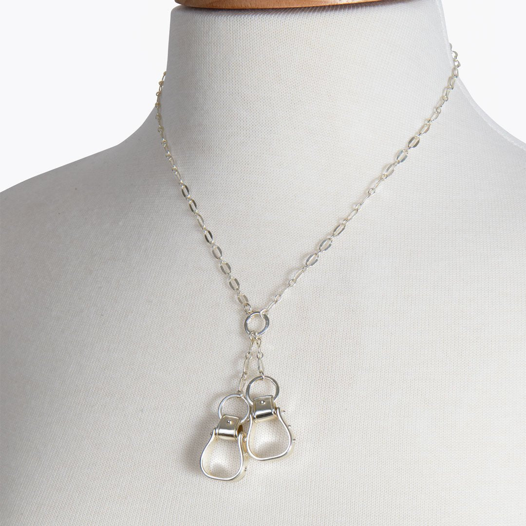 Cheyenne - Double Western Stirrup Necklace in Silver Urban-Equestrian