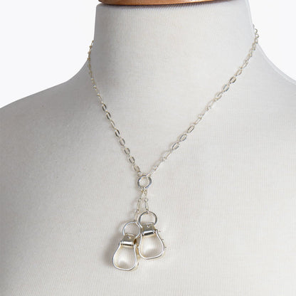 Cheyenne - Double Western Stirrup Necklace in Silver Urban-Equestrian