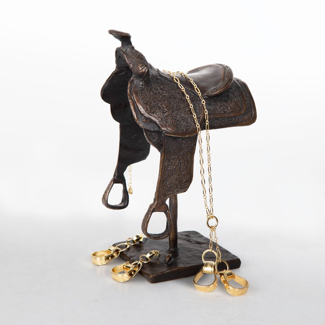 Cheyenne - Western Riding Stirrup Earring in Gold Urban-Equestrian