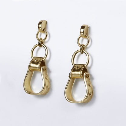 Cheyenne - Single Western Stirrup Necklace in Gold Urban-Equestrian