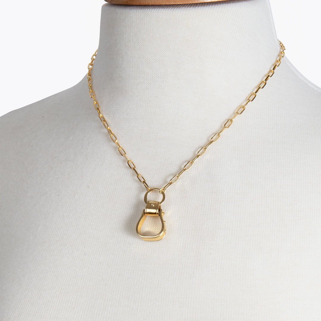 Cheyenne - Single Western Stirrup Necklace in Gold Urban-Equestrian