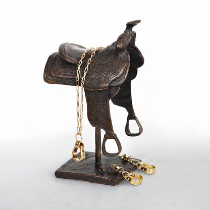Cheyenne - Single Western Stirrup Necklace in Gold Urban-Equestrian