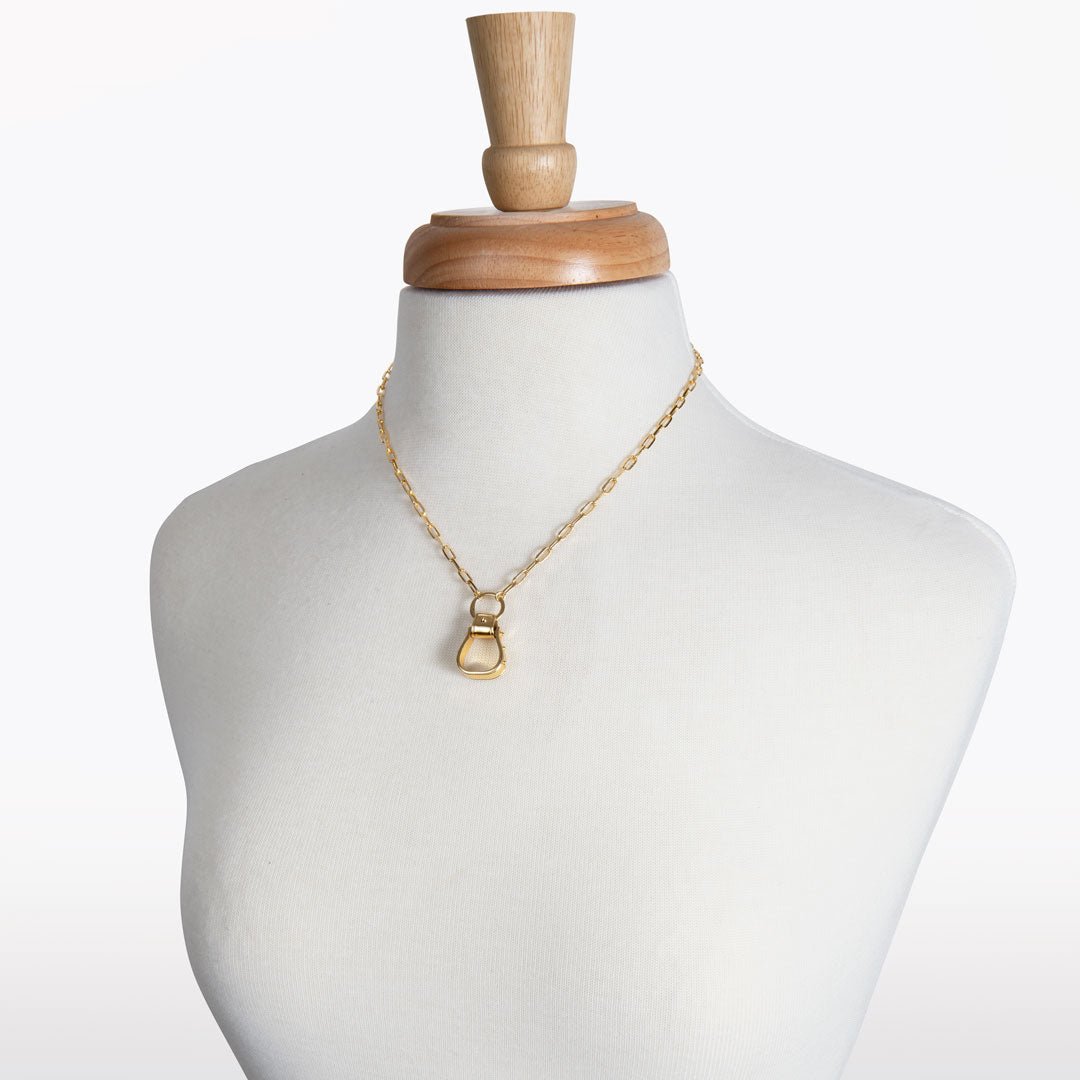 Cheyenne - Single Western Stirrup Necklace in Gold Urban-Equestrian