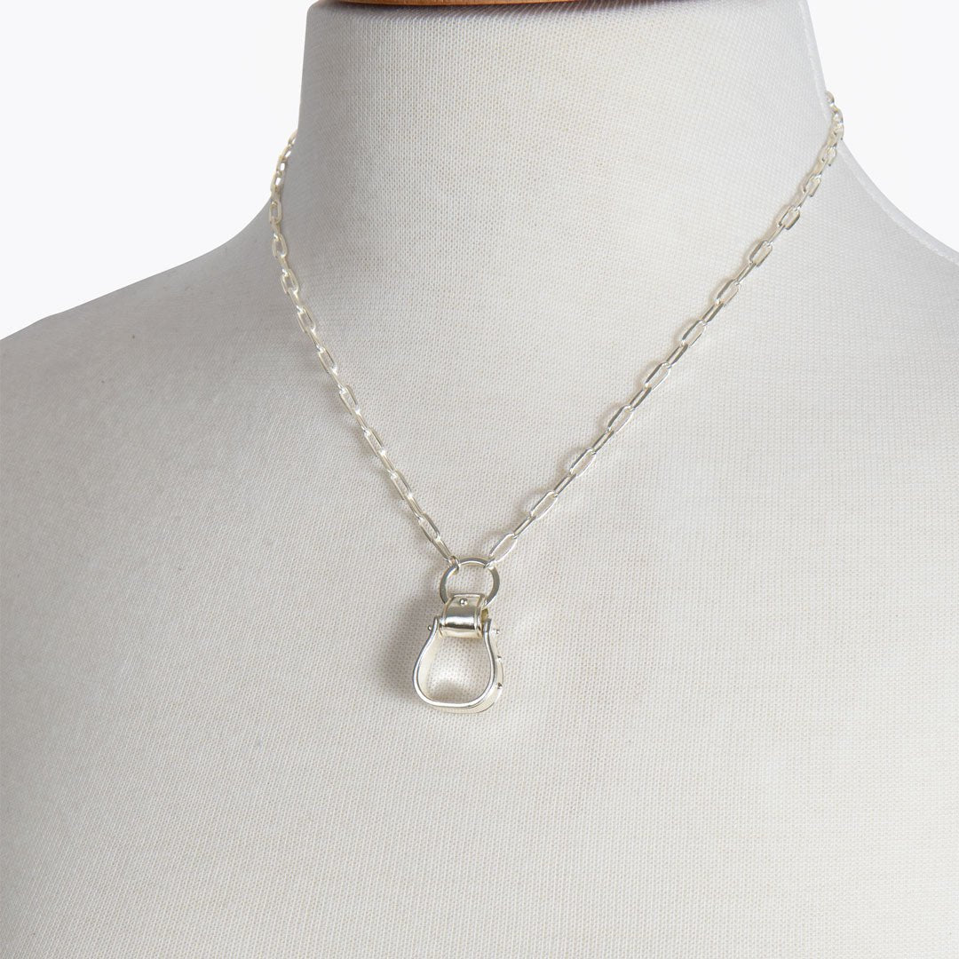 Cheyenne - Single Western Stirrup Necklace in Silver Urban-Equestrian