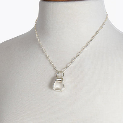 Cheyenne - Single Western Stirrup Necklace in Silver Urban-Equestrian