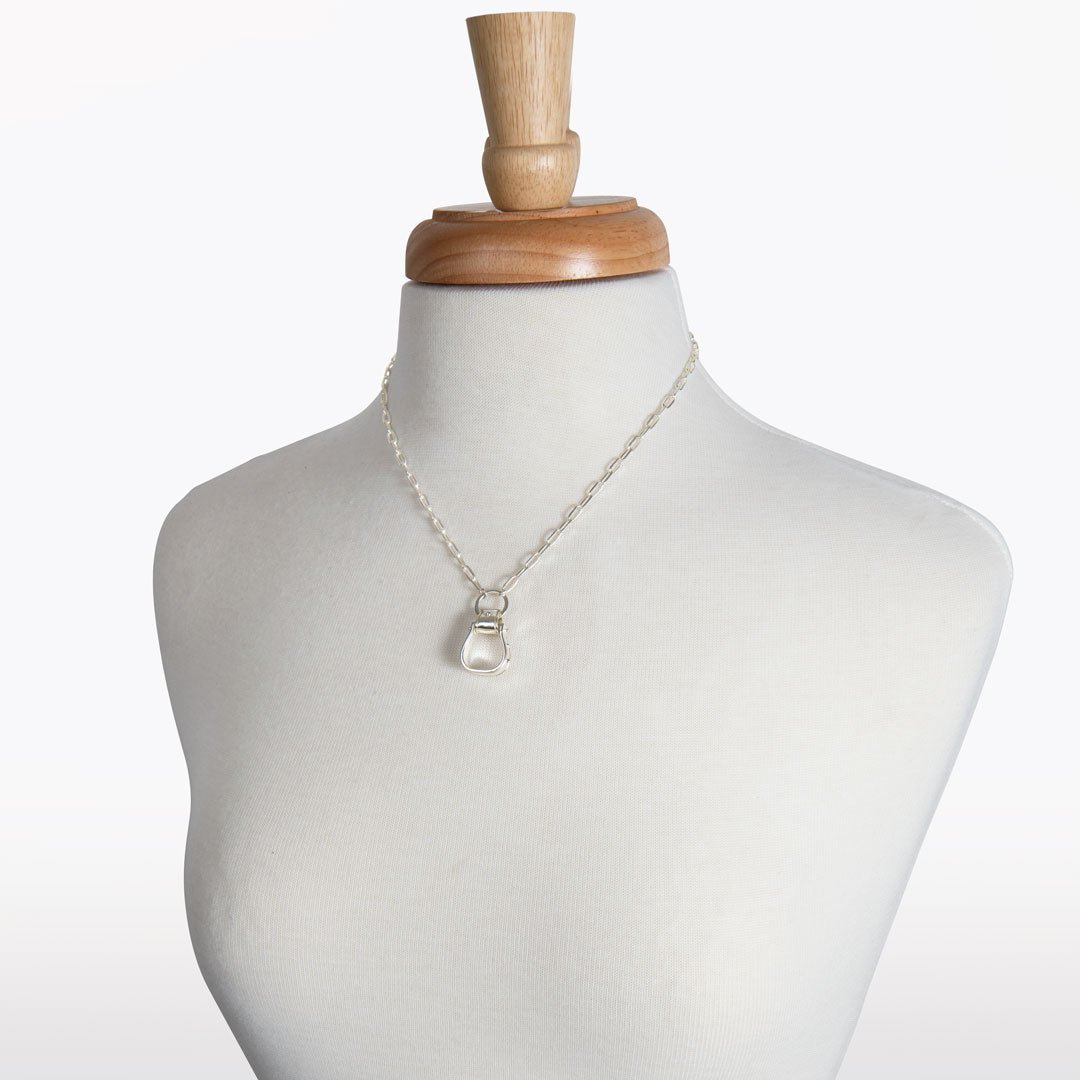 Cheyenne - Single Western Stirrup Necklace in Silver Urban-Equestrian