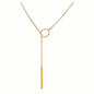 Chic Ethnic-Inspired Alloy Circle & Rod Pendant Necklace