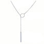 Chic Ethnic-Inspired Alloy Circle & Rod Pendant Necklace