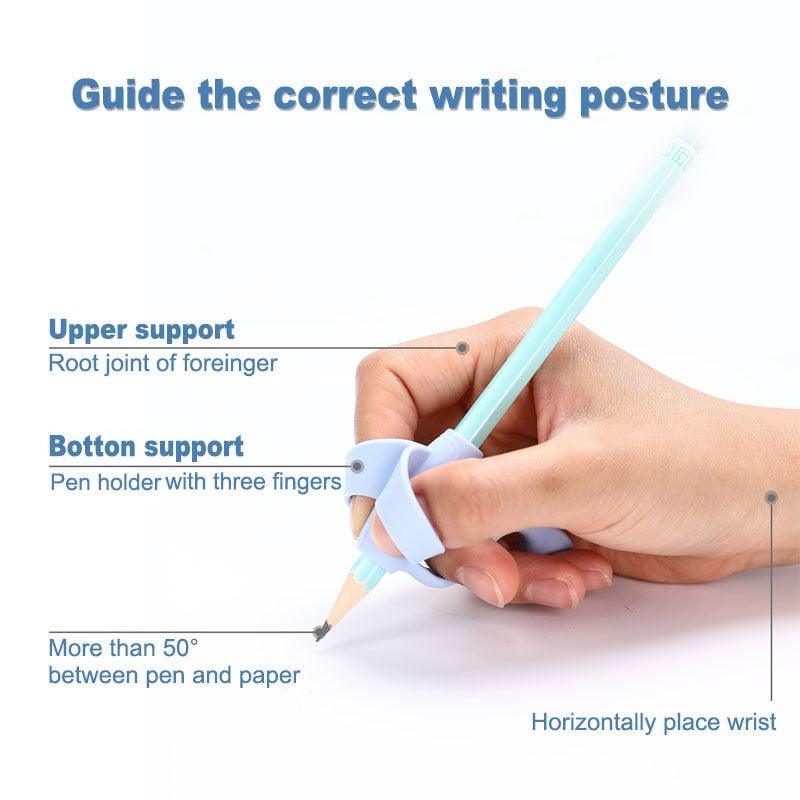 Children's Writing Posture Pen Holder Soft Silicone Pencil Holder for Kids Learning Aid Grip Posture Correction Stationery Gift Kids Handwriting Aid Correction Tool Stevvex