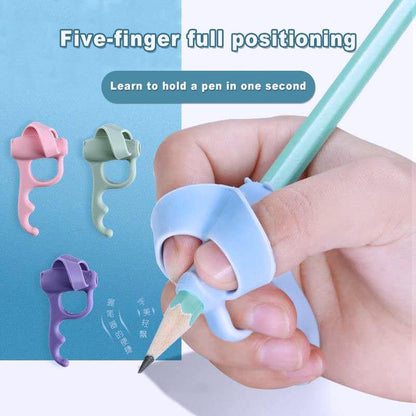 Children's Writing Posture Pen Holder Soft Silicone Pencil Holder for Kids Learning Aid Grip Posture Correction Stationery Gift Kids Handwriting Aid Correction Tool Stevvex