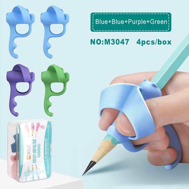 Children's Writing Posture Pen Holder Soft Silicone Pencil Holder for Kids Learning Aid Grip Posture Correction Stationery Gift Kids Handwriting Aid Correction Tool Stevvex
