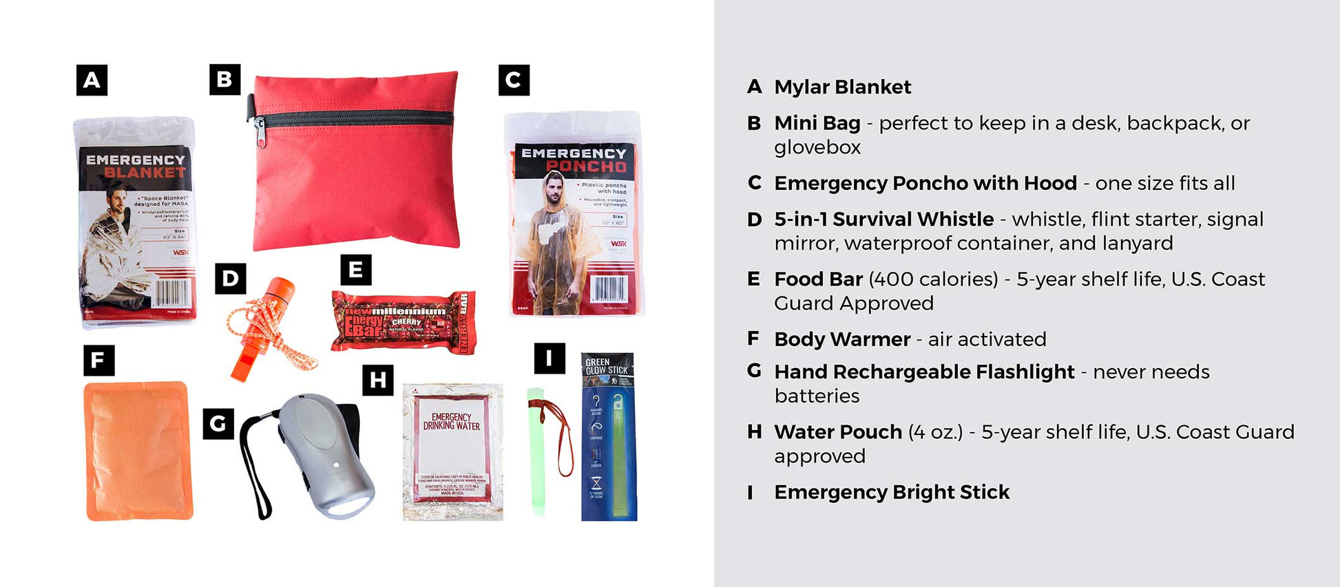 Children's Mini Emergency Kit quakekits.com