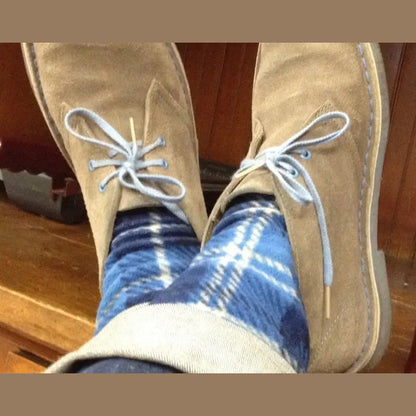Polar Feet Fleece Socks - Blue Flannel Polar Feet® LLC