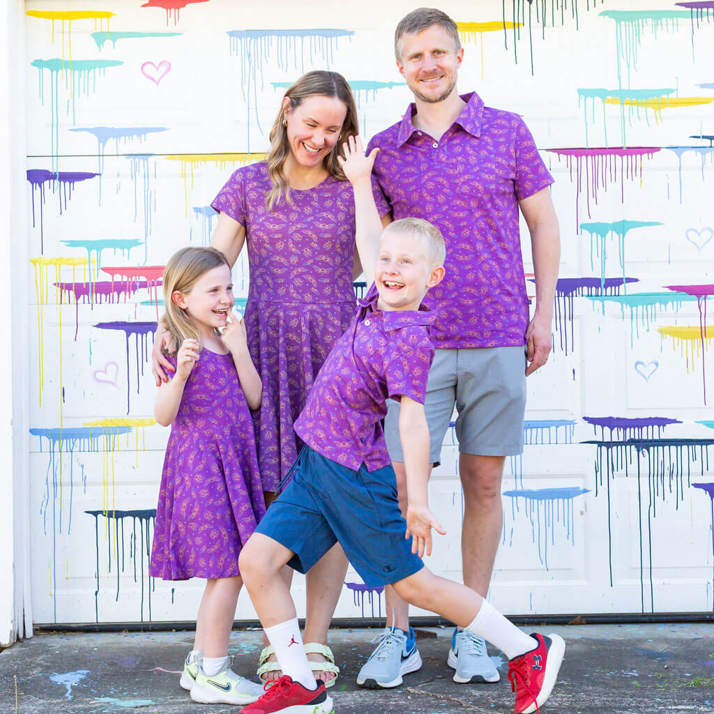 "Emergence" Cicadas Short Sleeve Polo Shirt Princess Awesome & Boy Wonder
