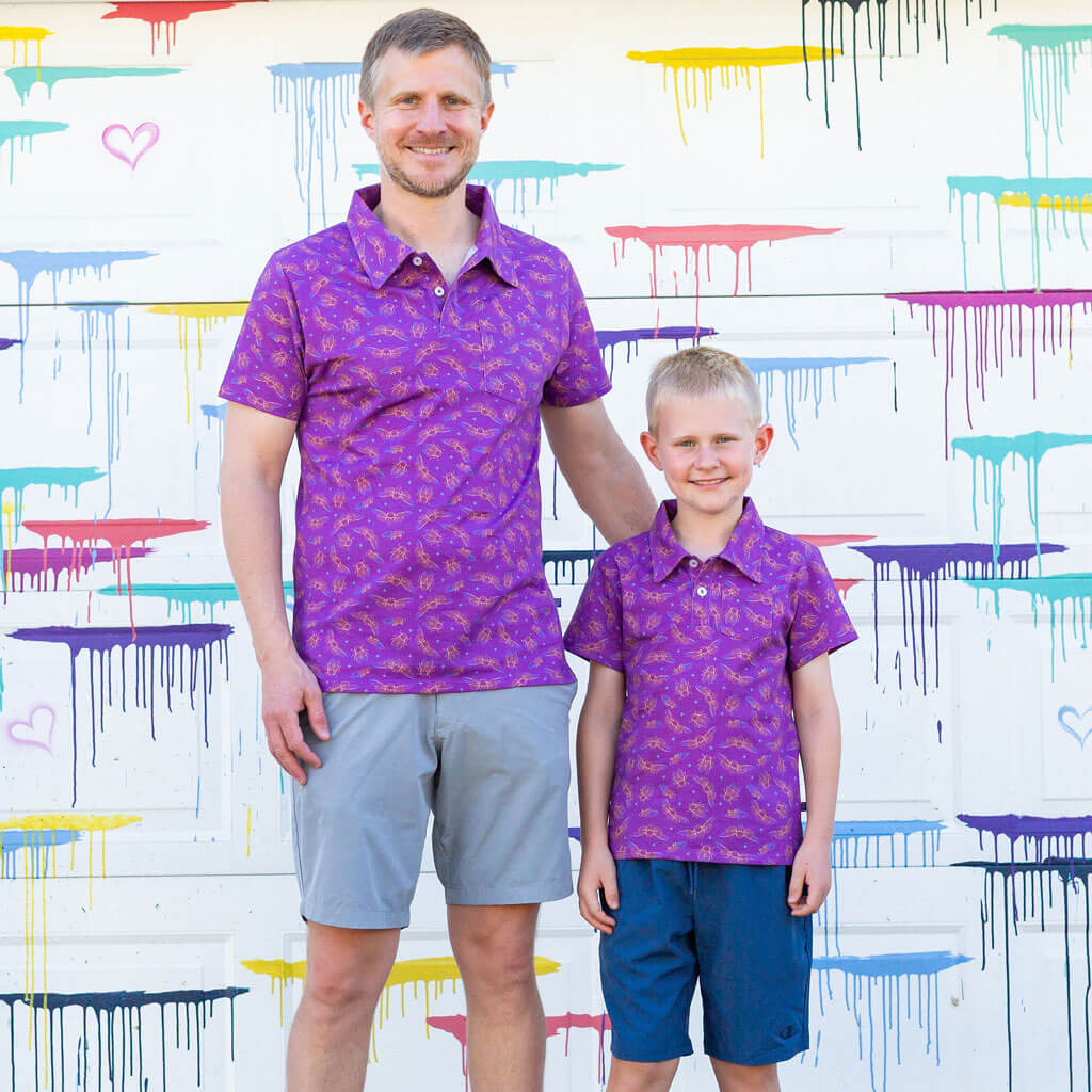 Adult "Emergence" Cicadas Short Sleeve Polo Shirt Princess Awesome & Boy Wonder