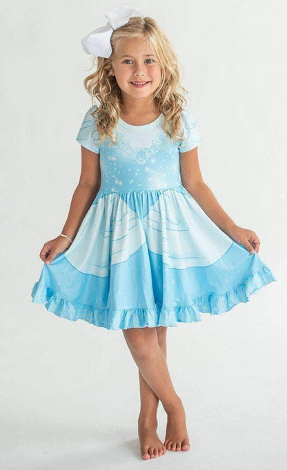 Dazzling Duos Cinderella Princess - Girls Hugs Twirl Dress with Pockets Charlies Project Kids