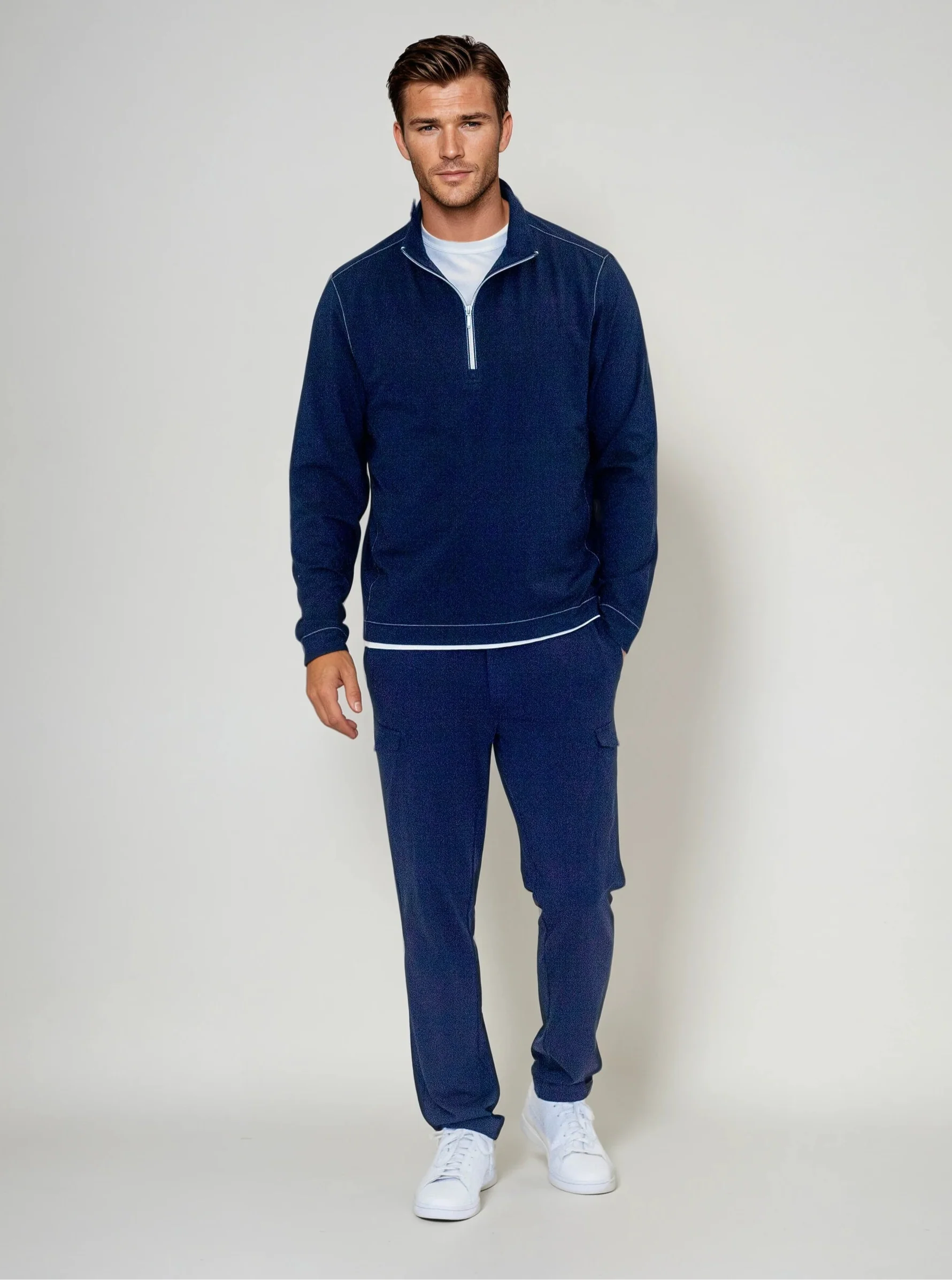 Buki Cinqo Travel Half Zip 2-Pack - Navy/White Buki