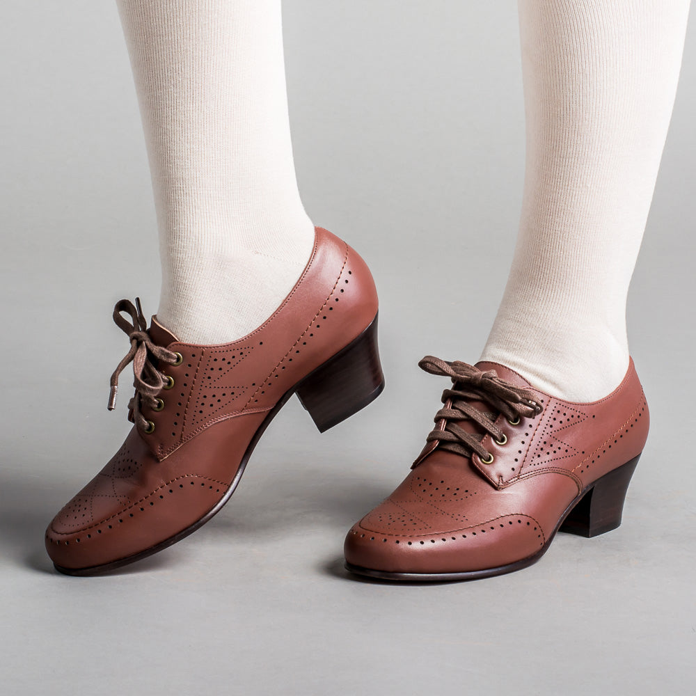 Claire 1940s Oxfords (Brown) American Duchess