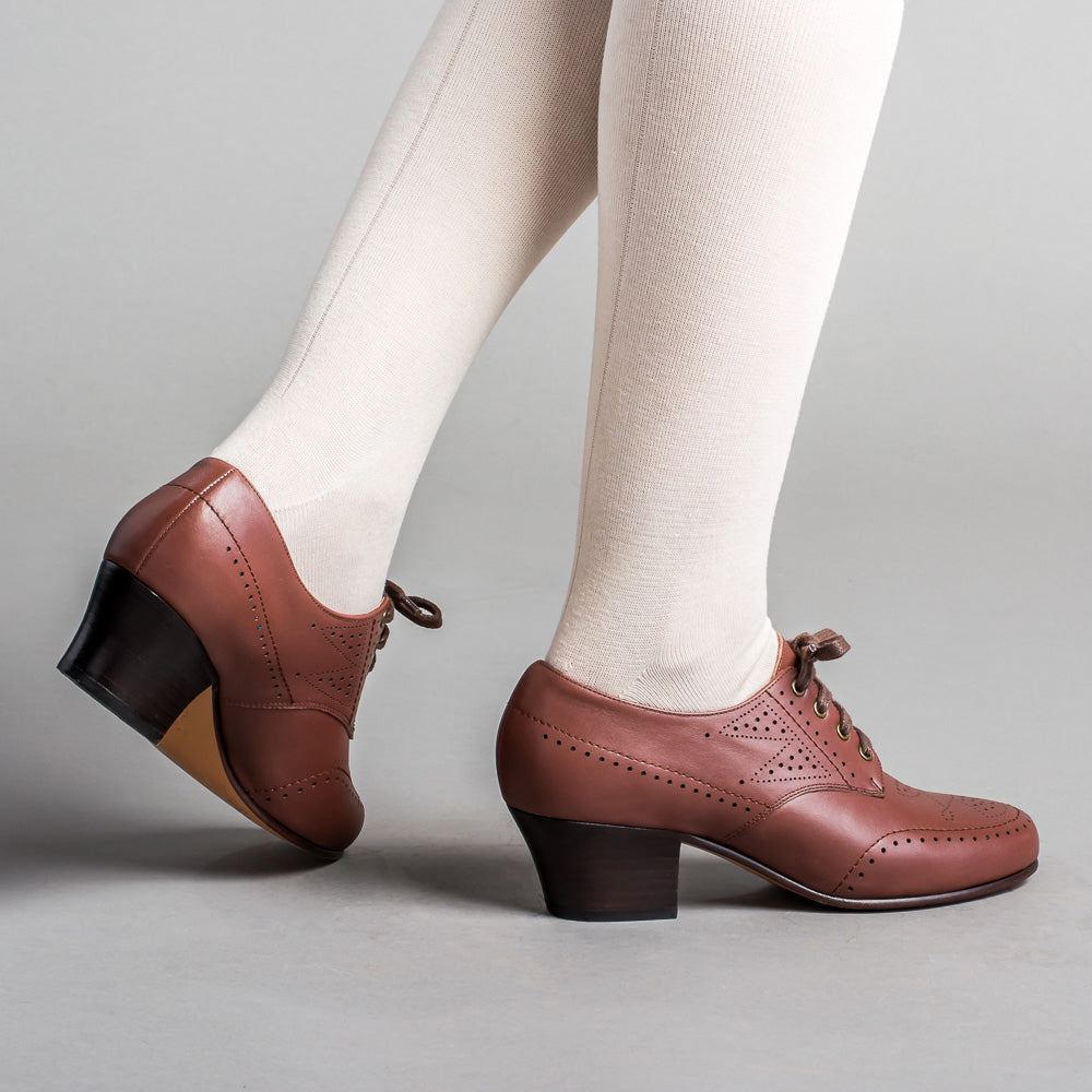 Claire 1940s Oxfords (Brown) American Duchess